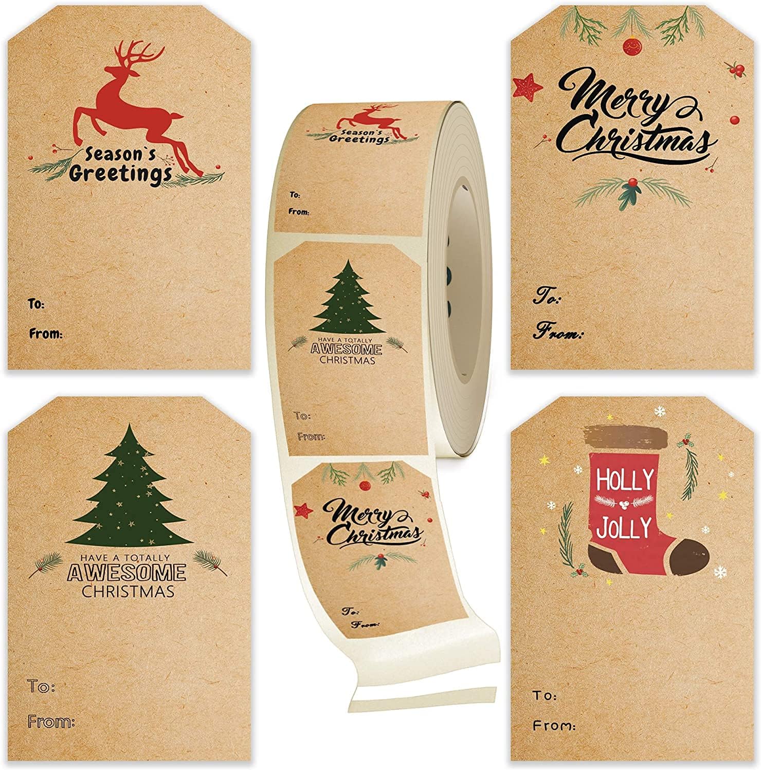 self adhesive christmas gift tag stickers dispenser box