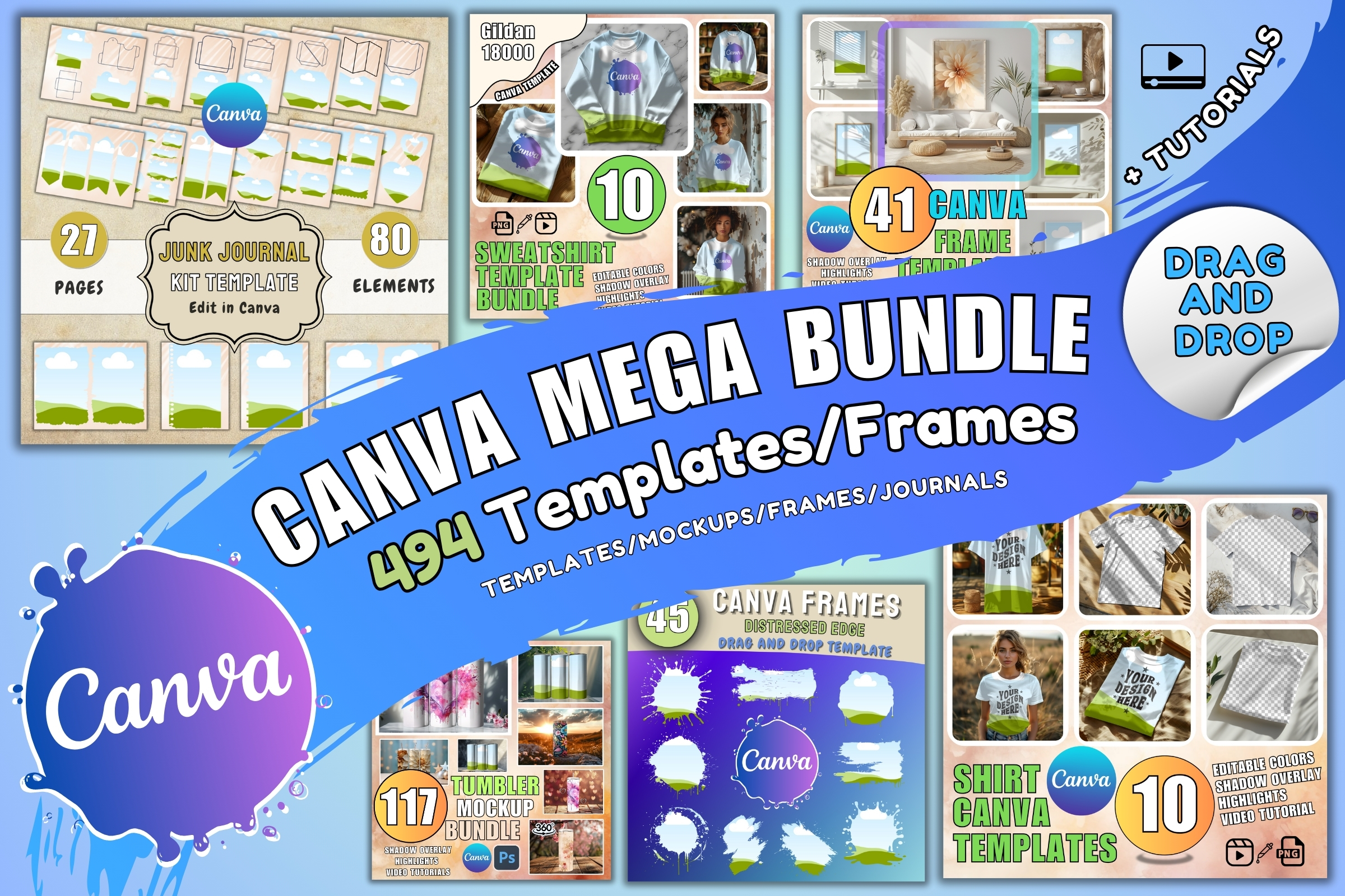 canva product templates wallart journal vintage design