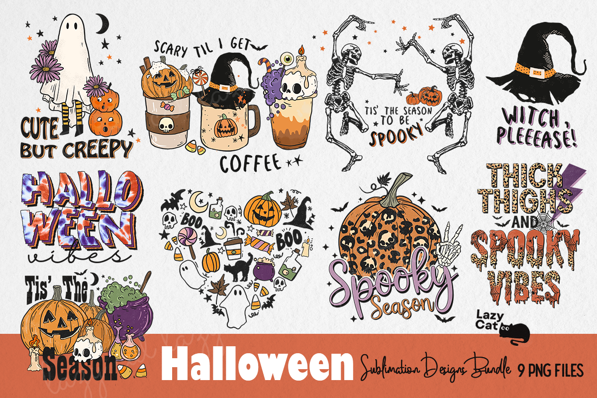halloween png sublimation bundle design