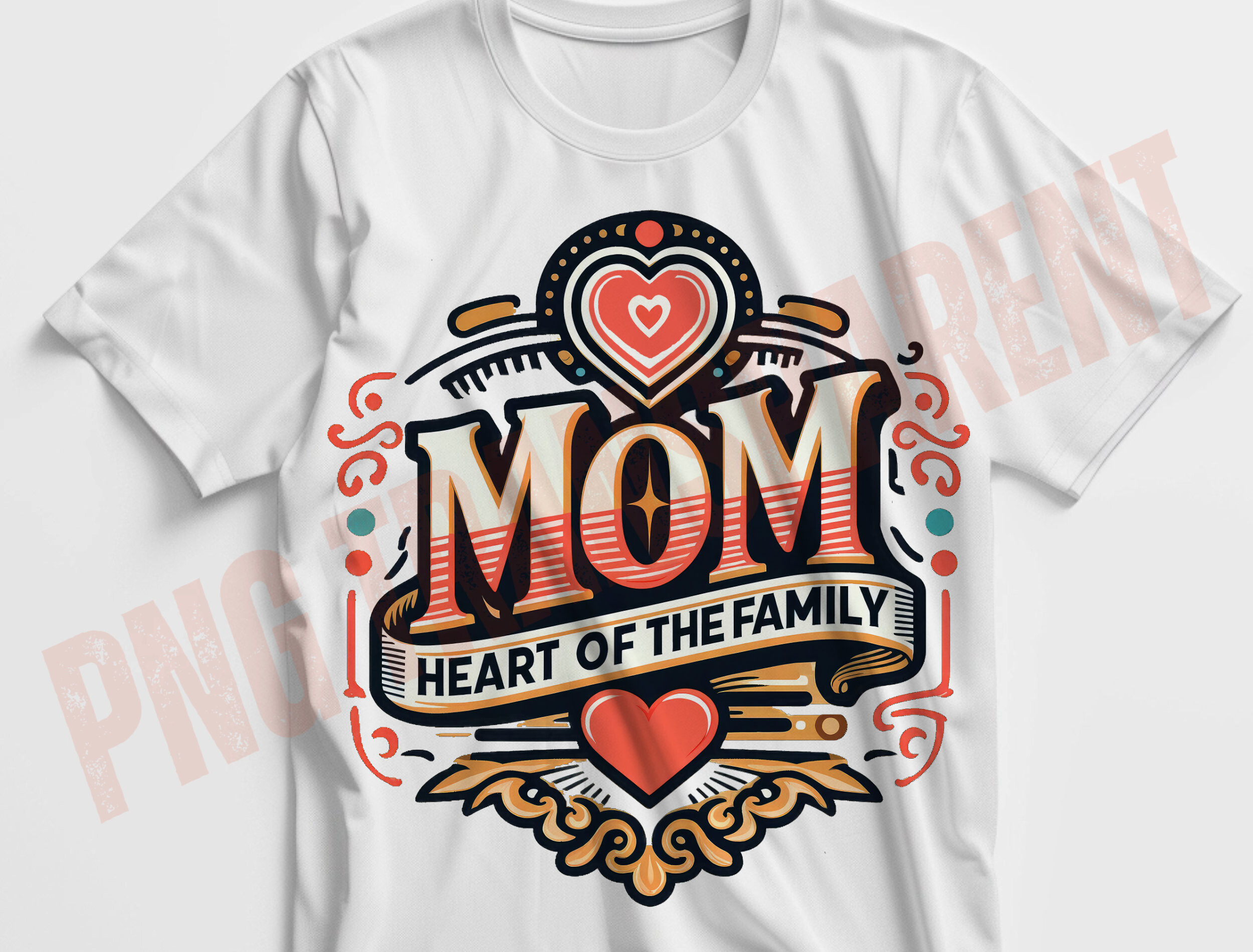 retro mom heart of the family vintage sublimation designs mothers day PNG