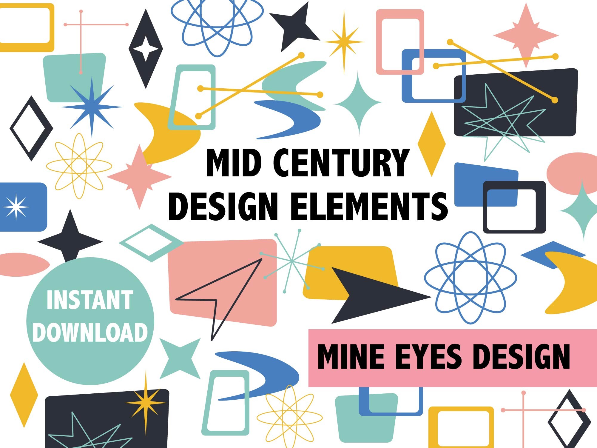 Mid Century Starburst & Atomic Clipart