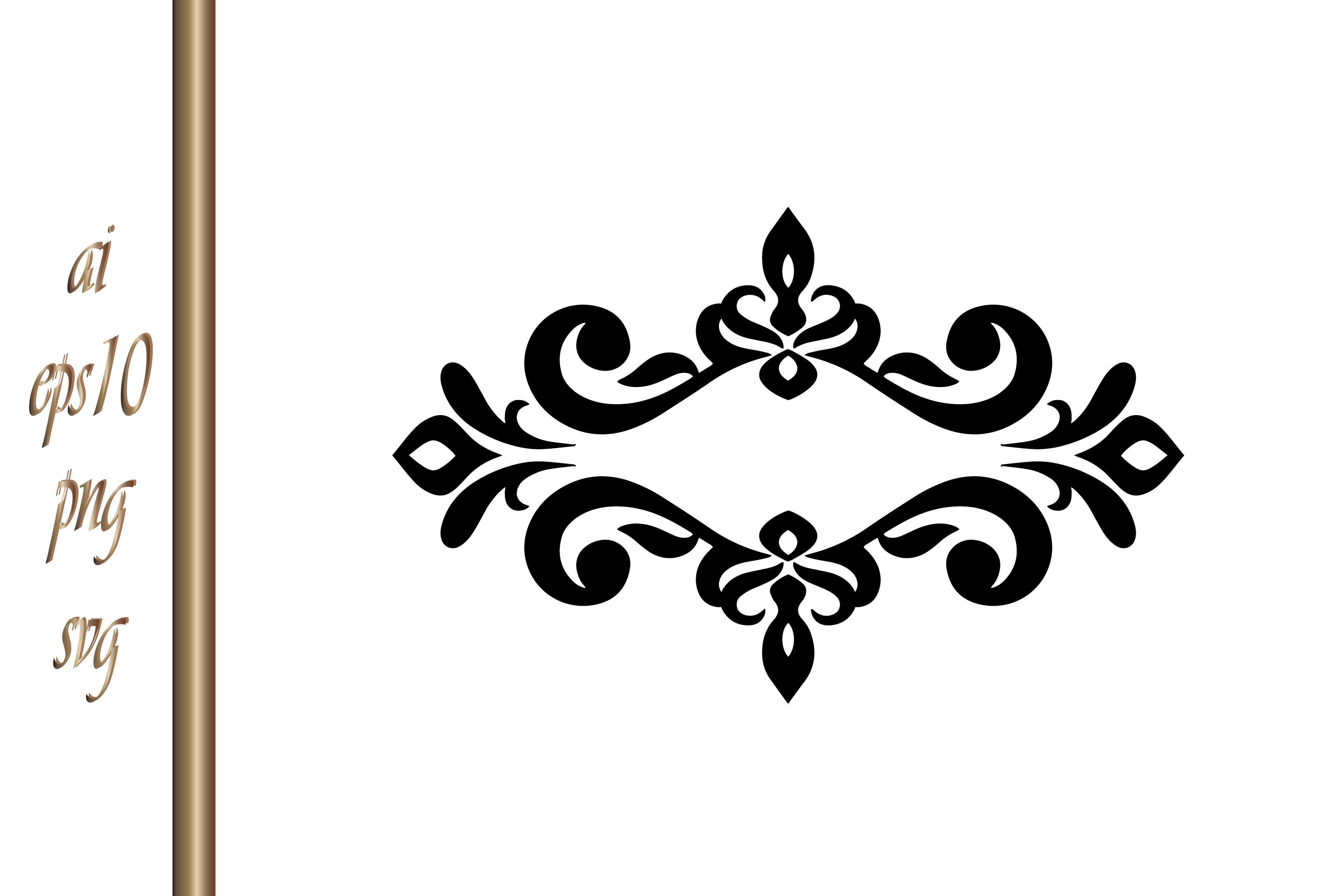 vintage damask frame border pattern svg png for print