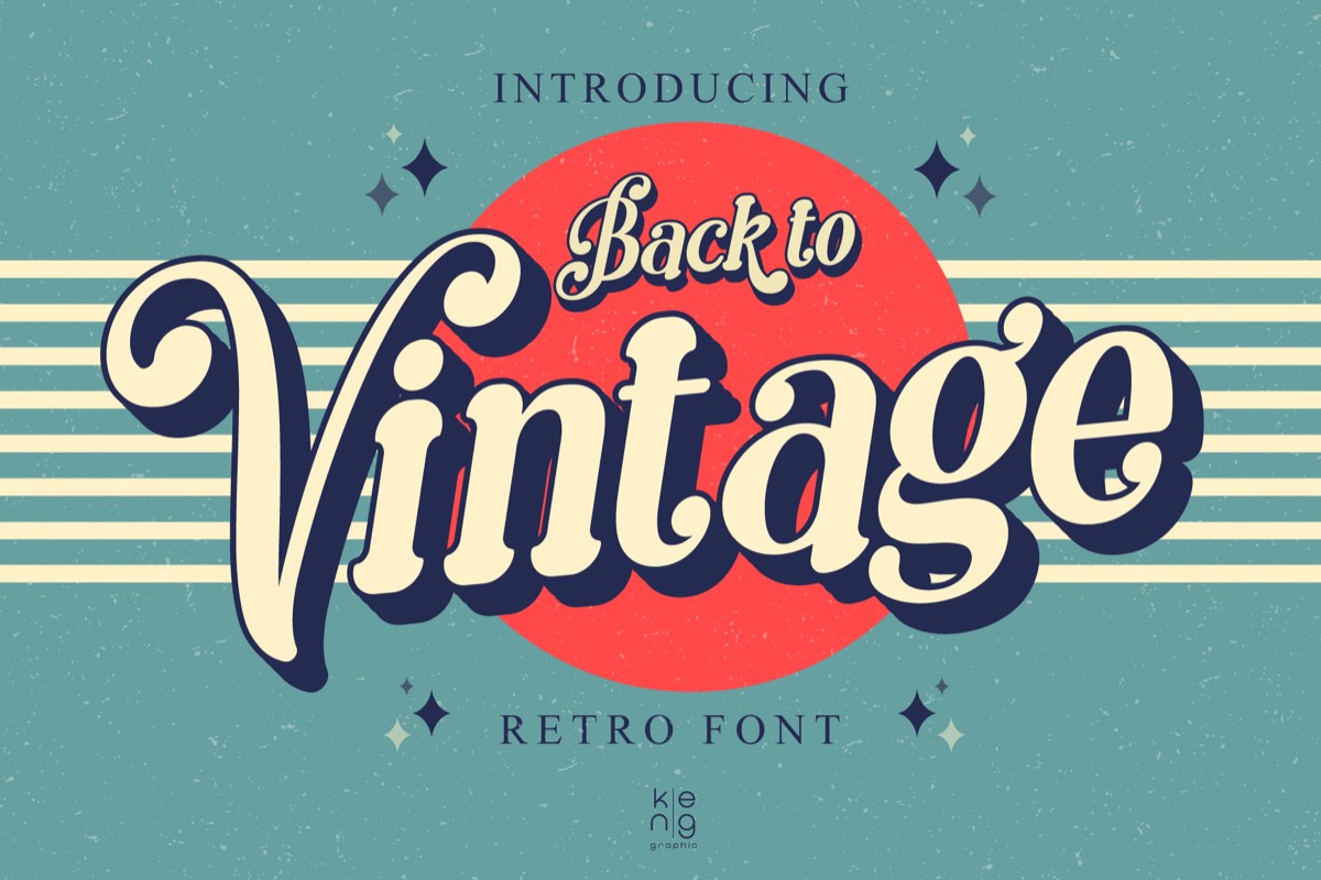 back to vintage retro display font for poster design
