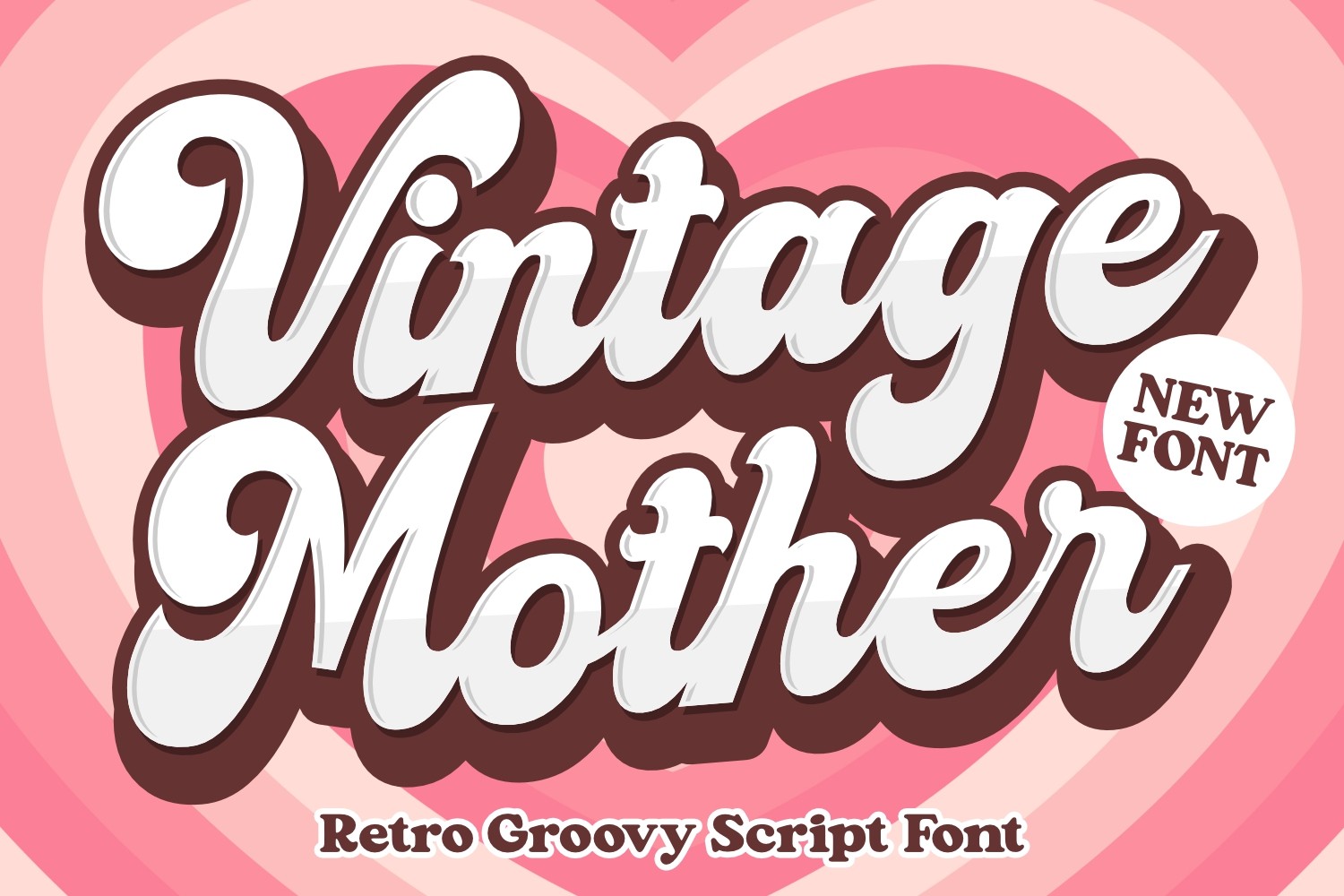 vintage mother display font for retro poster design