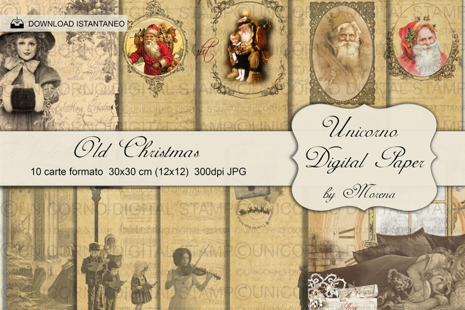 old christmas scrapbook paper pack printable
