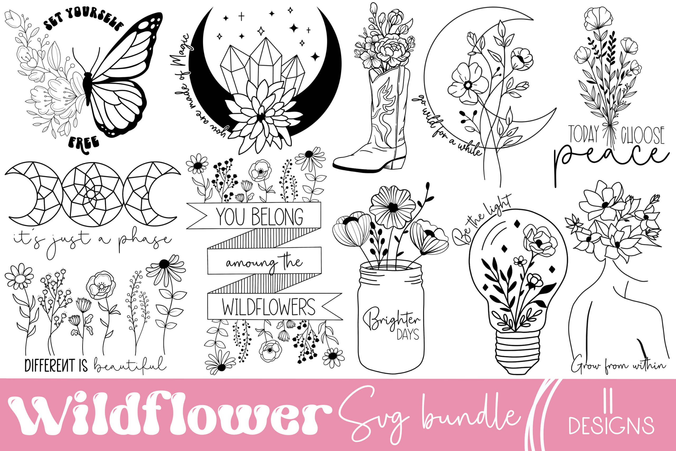 wildflower celestial bundle vintage design