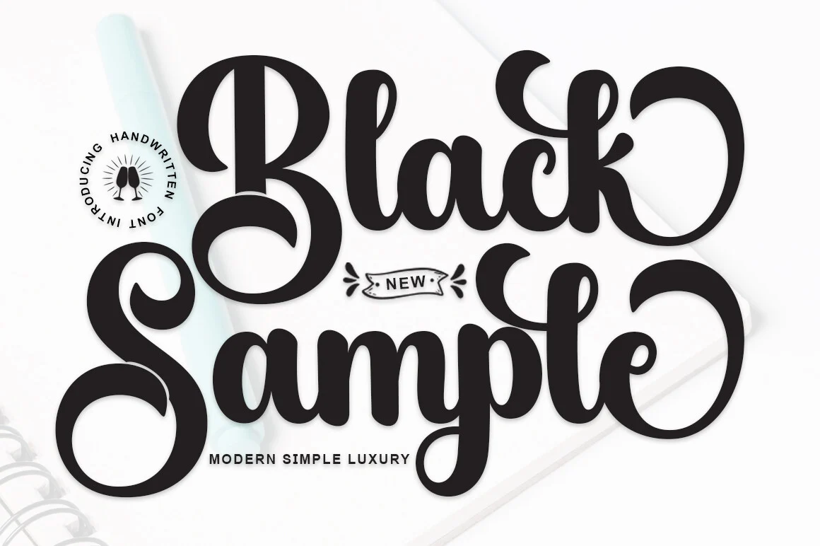 black sample font