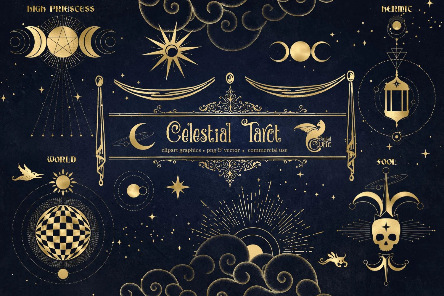 celestial tarot illustrations