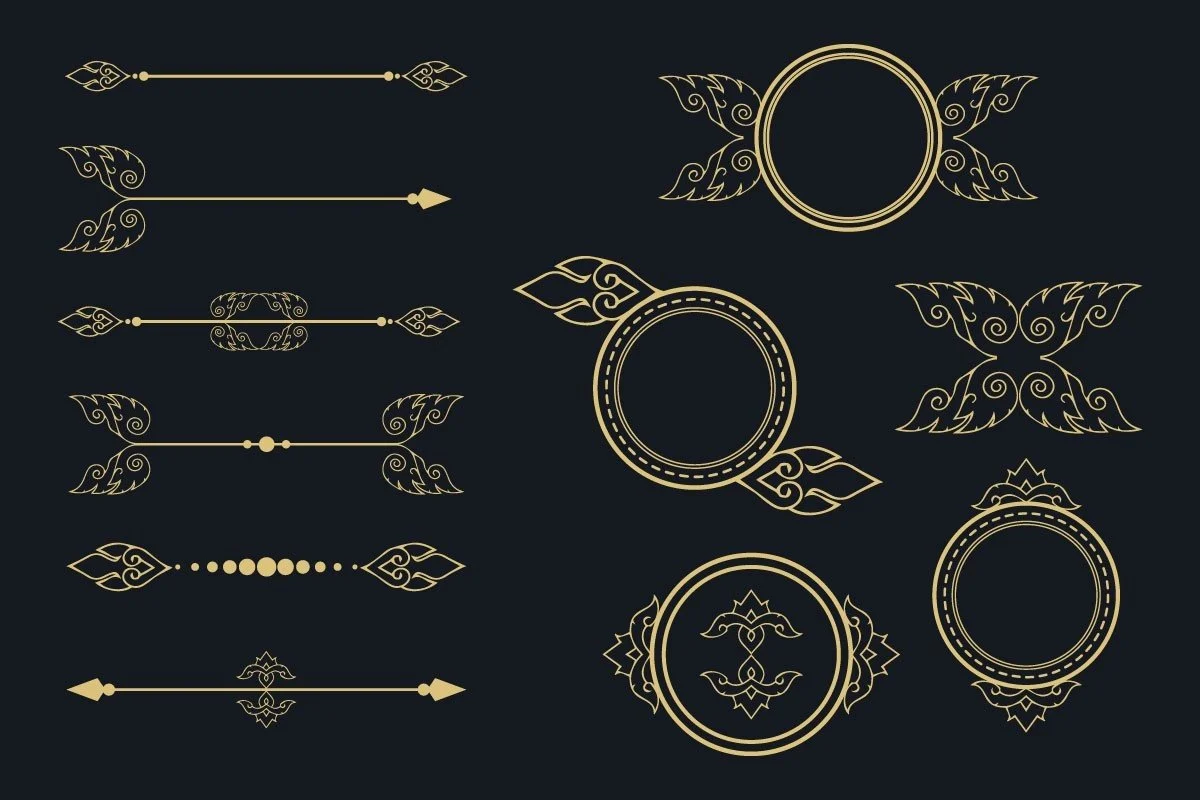 hand drawn vintage ornamental elements