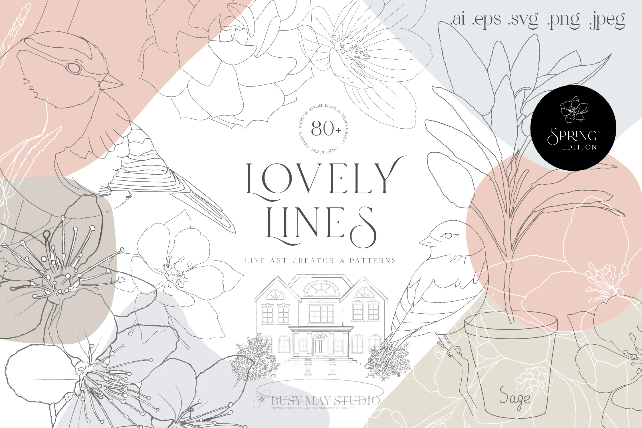 line art creator and patterns vector