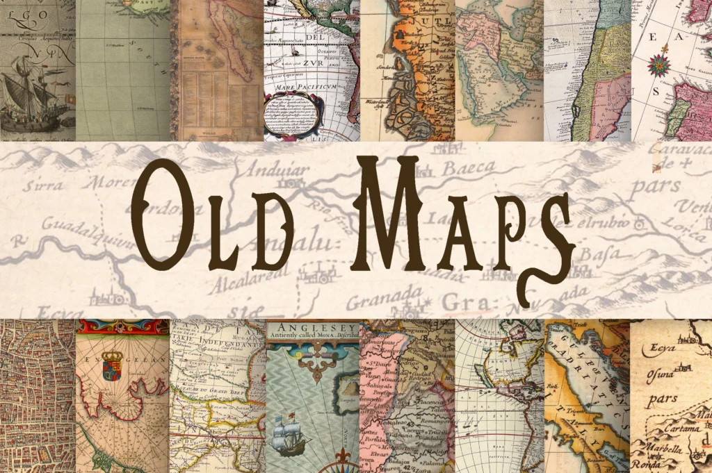 old maps digital paper