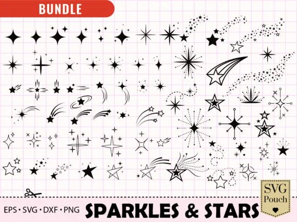Sparkle and starburst SVG shape bundle