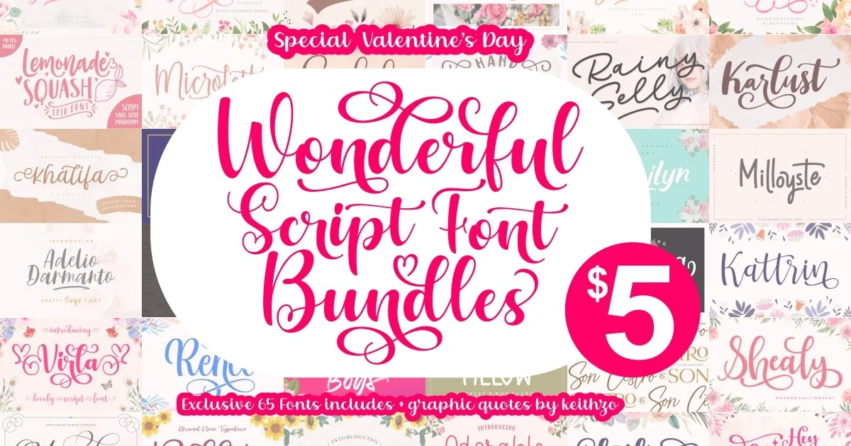 wonderful script font bundle